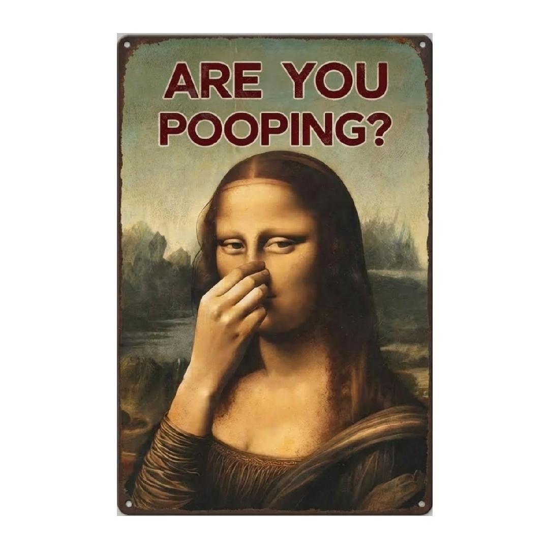 🚽 Mona Lisa Bathroom Metal Sign