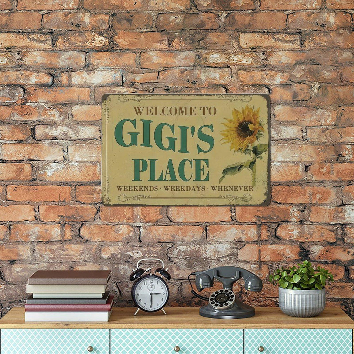 GIGI's Place tin sign Vintage Sunflower Metal Sign