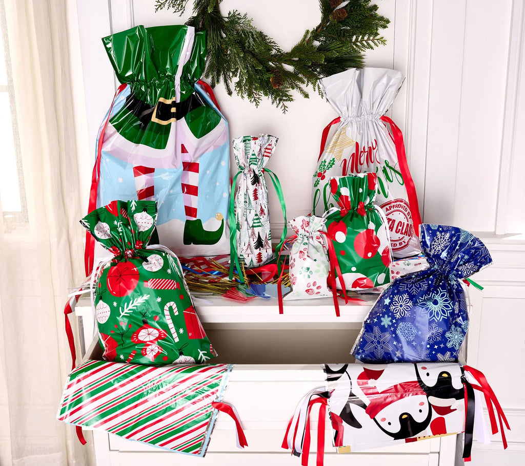 Drawstring Christmas Gift Bags (Biodegradable)