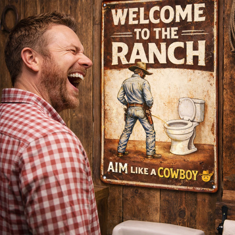 "Ranch-Ready" Bathroom Humor Sign 🤠