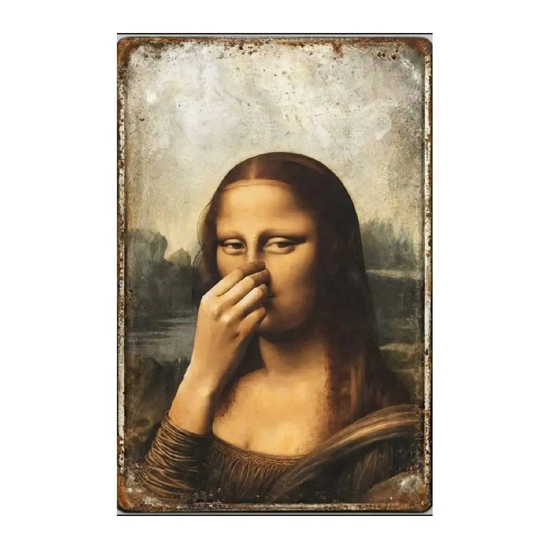 🚽 Mona Lisa Bathroom Metal Sign