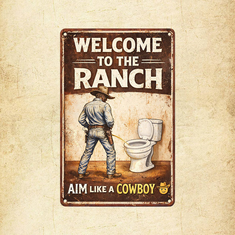 "Ranch-Ready" Bathroom Humor Sign 🤠