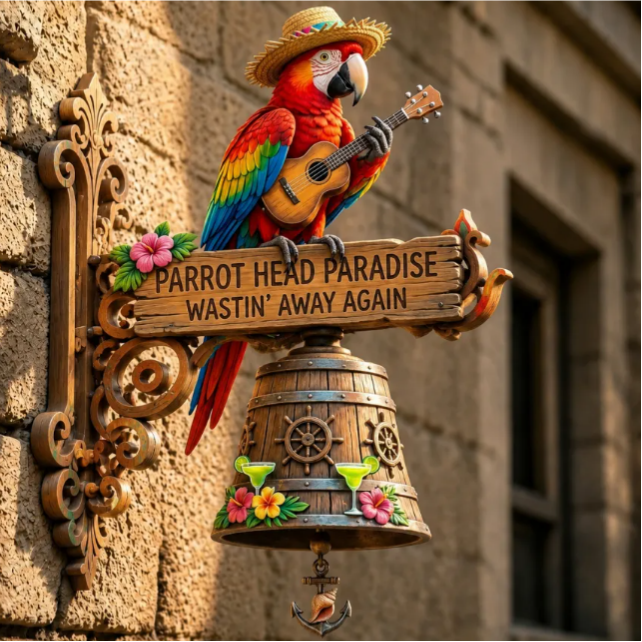 Parrot Head Paradise Wall-Mounted Doorbell