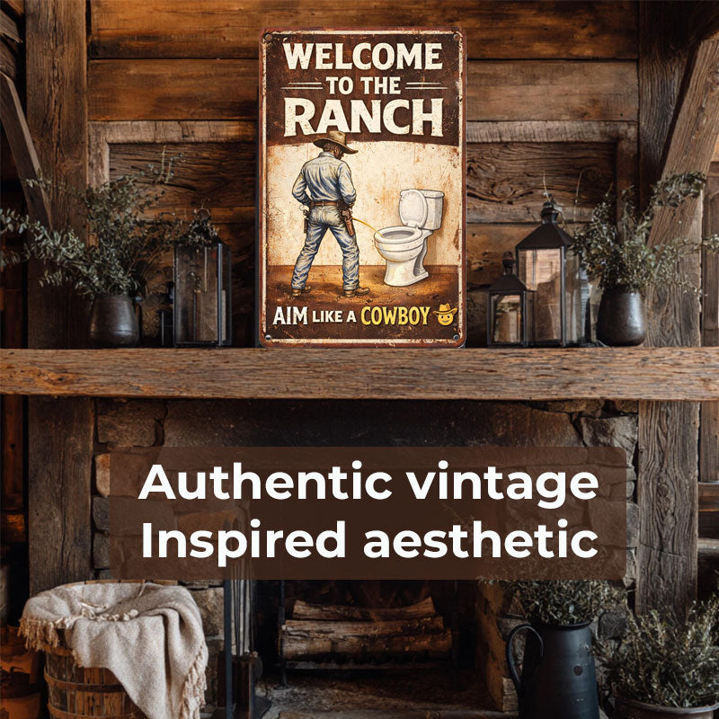 "Ranch-Ready" Bathroom Humor Sign 🤠