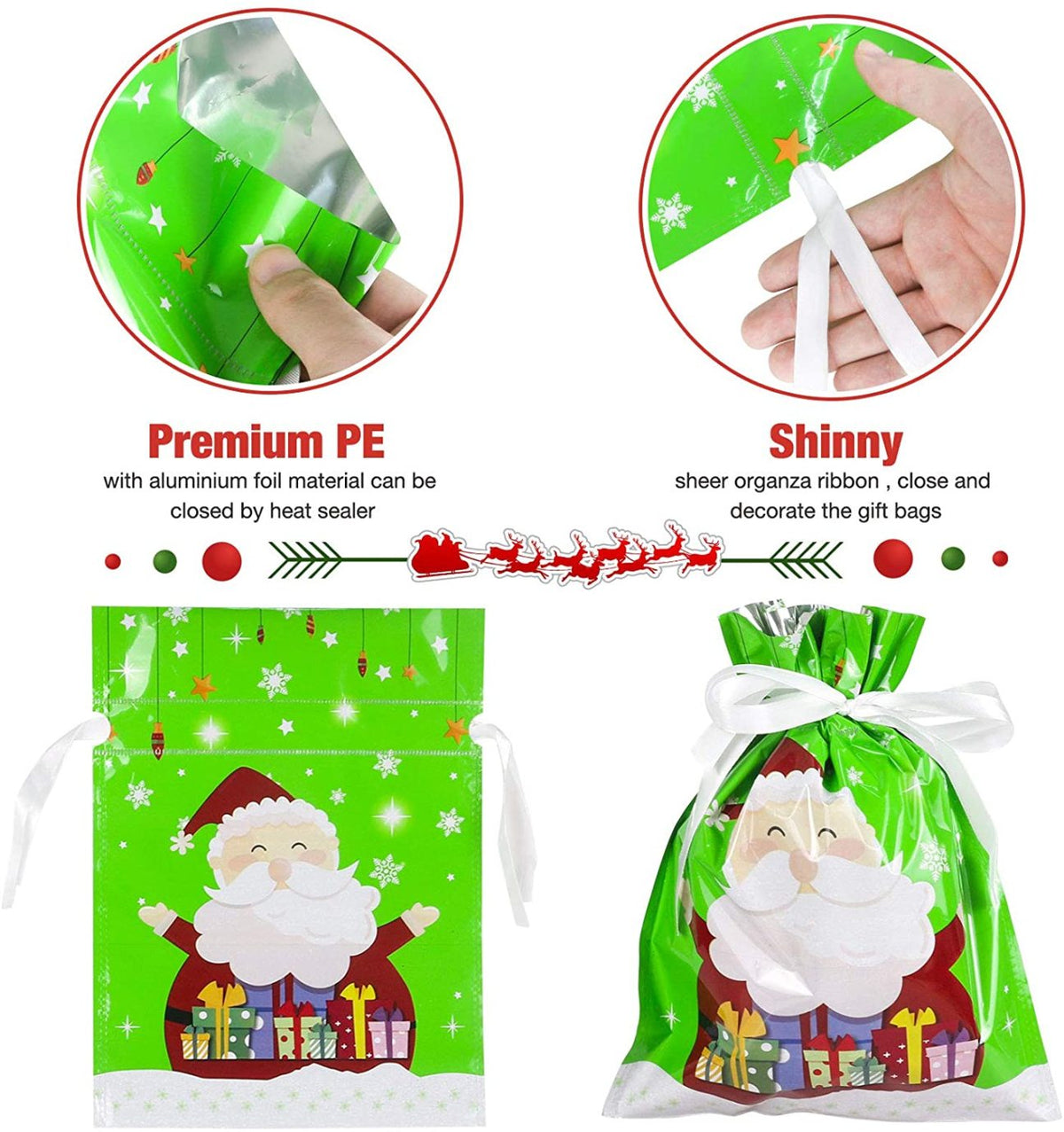 Drawstring Christmas Gift Bags (Biodegradable)