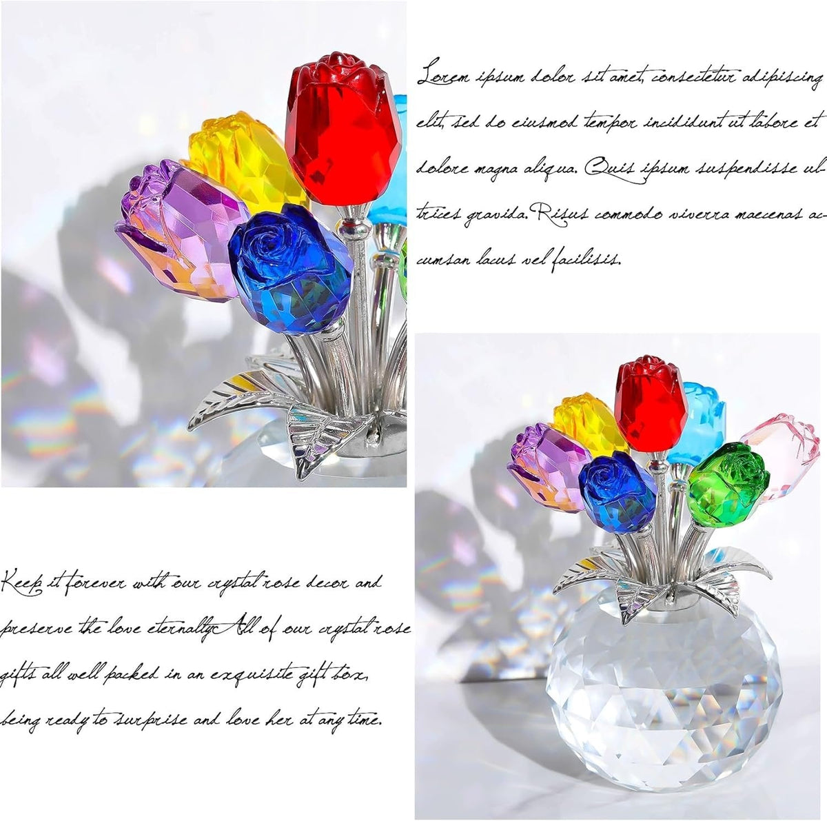 🔥Hot Sale 70% OFF💖💎Crystal Colorful Rose Flower Vase