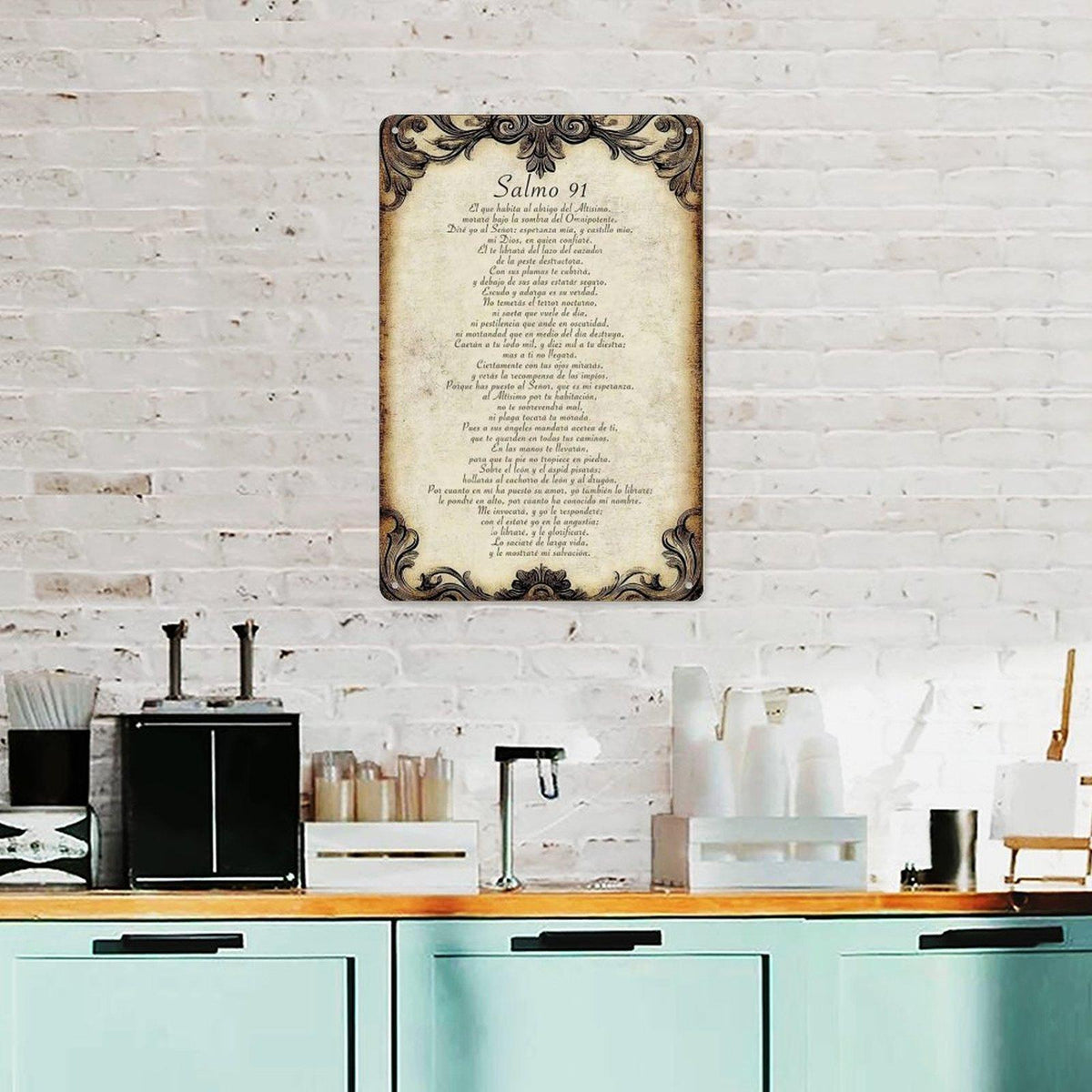 'Salmo 91’ Vintage Metal Sign| Spanish Psalm Wall Decor