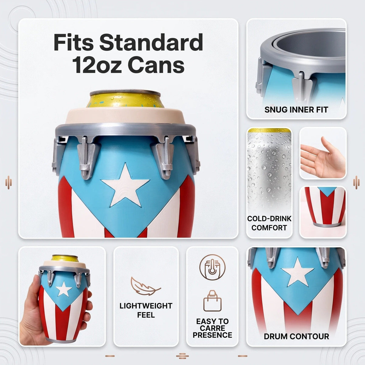 🪘🪘Conga-Style Can Holder – Celebrate Caribbean Pride, One Sip at a Time
