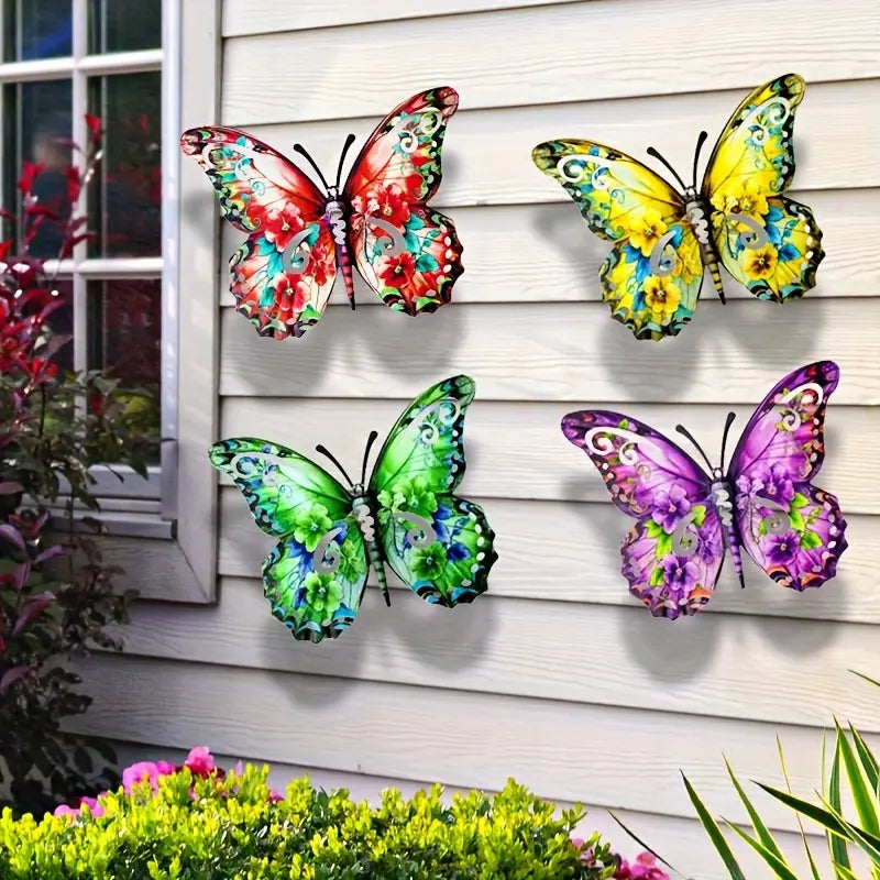 🦋 Vibrant Metal Butterfly Wall Decor Set (4 PCS)