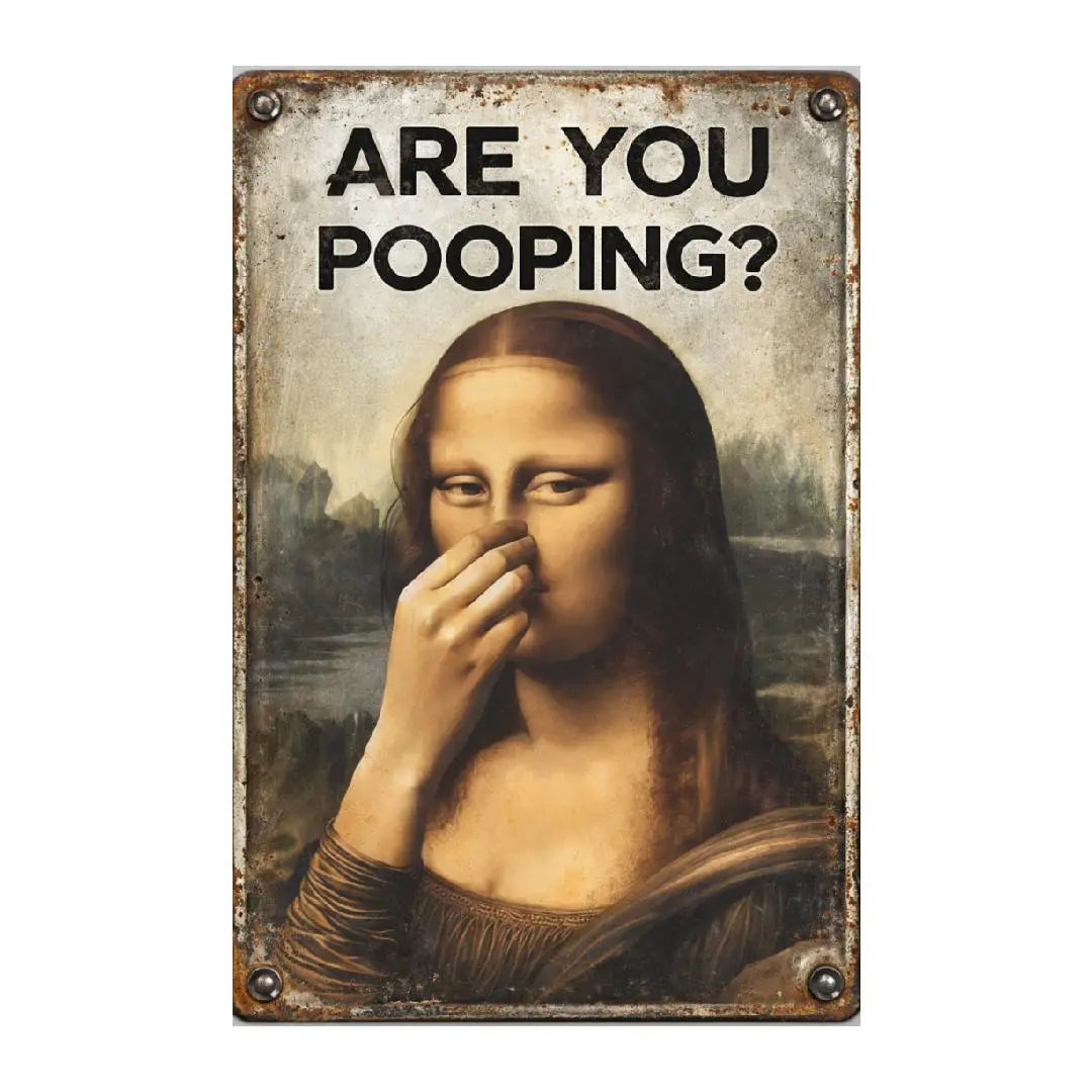 🚽 Mona Lisa Bathroom Metal Sign