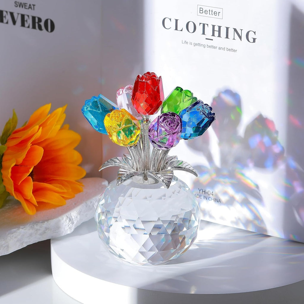 🔥Hot Sale 70% OFF💖💎Crystal Colorful Rose Flower Vase
