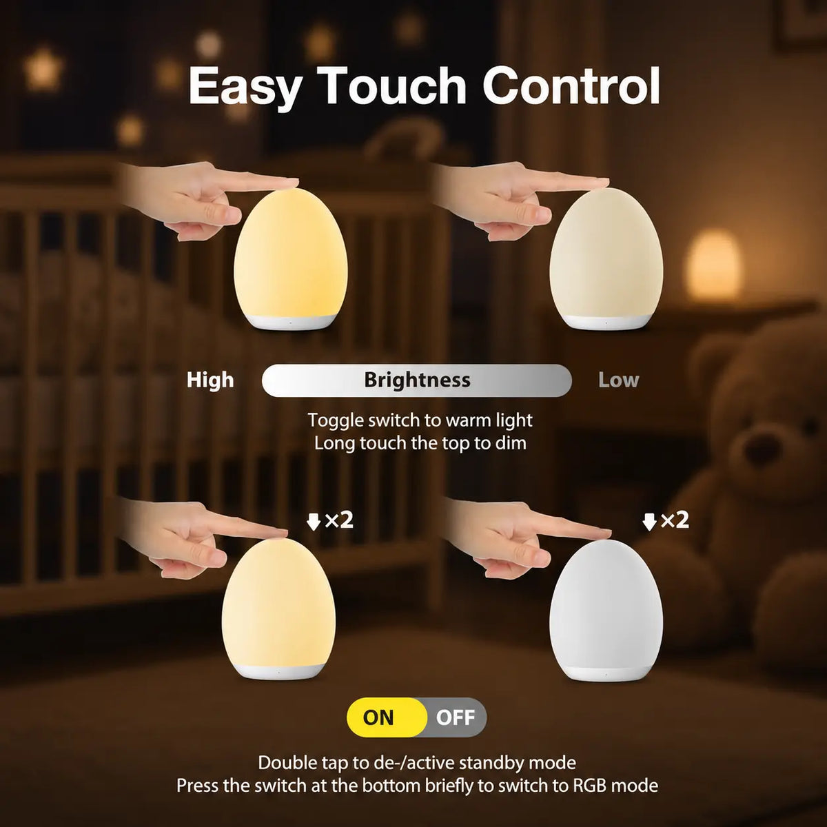 Egg Shaped Touch Night Light