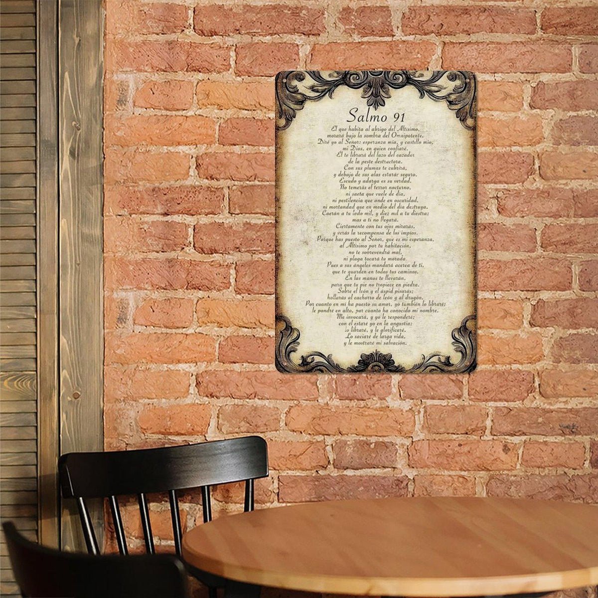 'Salmo 91’ Vintage Metal Sign| Spanish Psalm Wall Decor