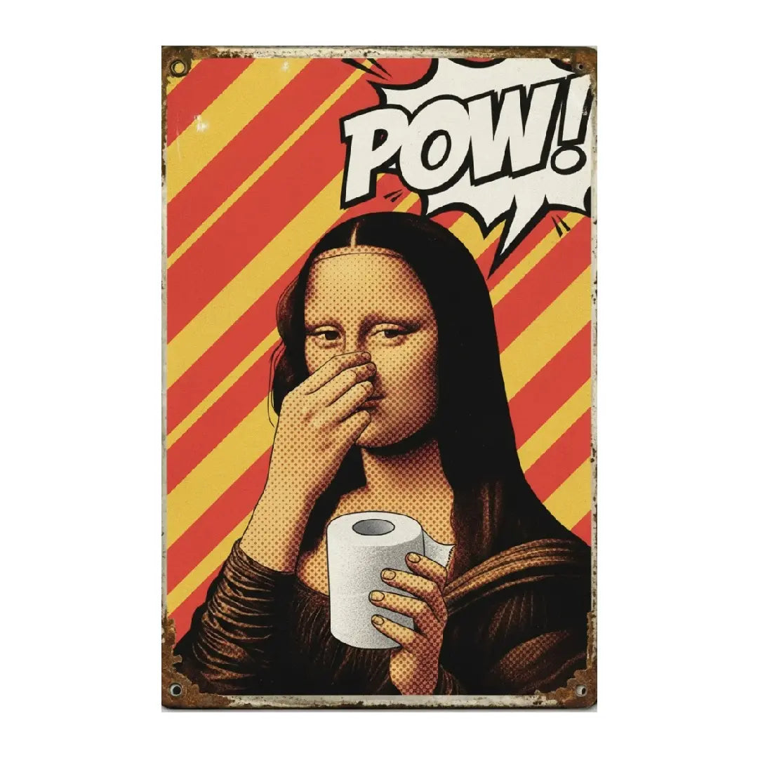 🚽 Mona Lisa Bathroom Metal Sign