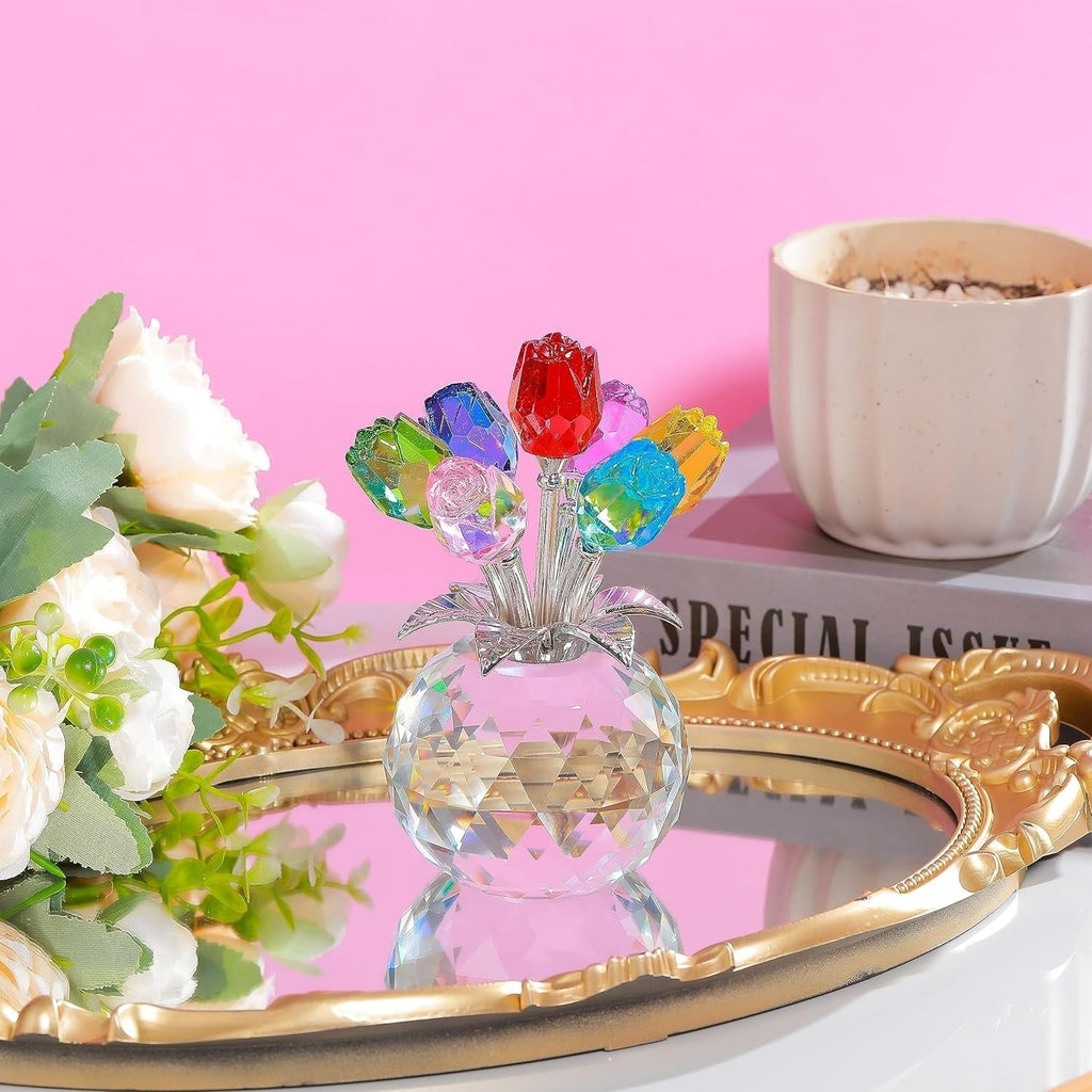 🔥Hot Sale 70% OFF💖💎Crystal Colorful Rose Flower Vase