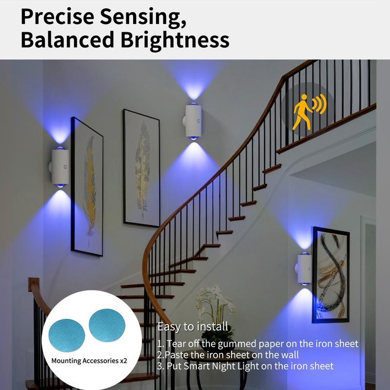 Smart Rechargeable LED Night Light with Motion Sensor – RGB Gradient Ambient Lighting