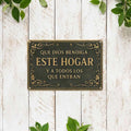 Spanish "God Bless This Home" Theme Iron Wall Art