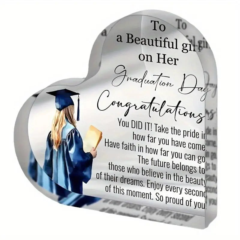 🎓 Acrylic Heart-Shaped Inspirational Graduation Gifts For Her