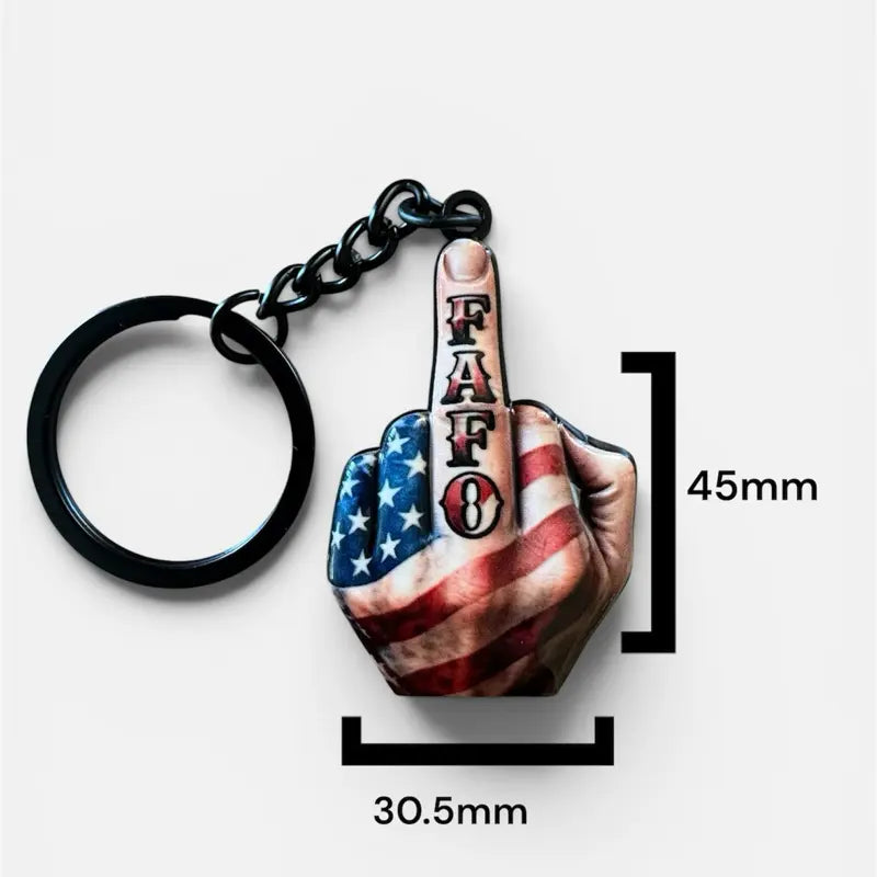 Middle Finger FAFO Keychain