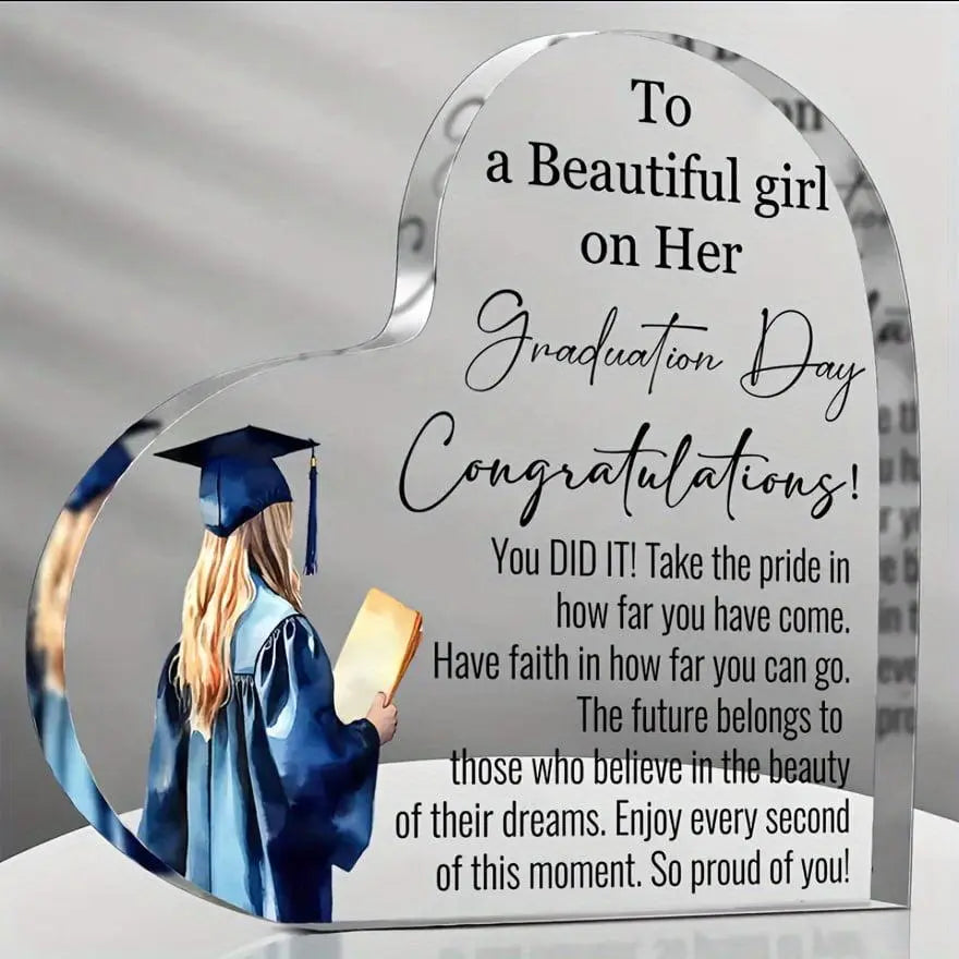 🎓 Acrylic Heart-Shaped Inspirational Graduation Gifts For Her