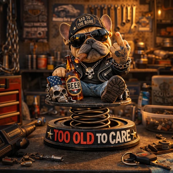 Too Old To Care Dashhoard Bobblehead