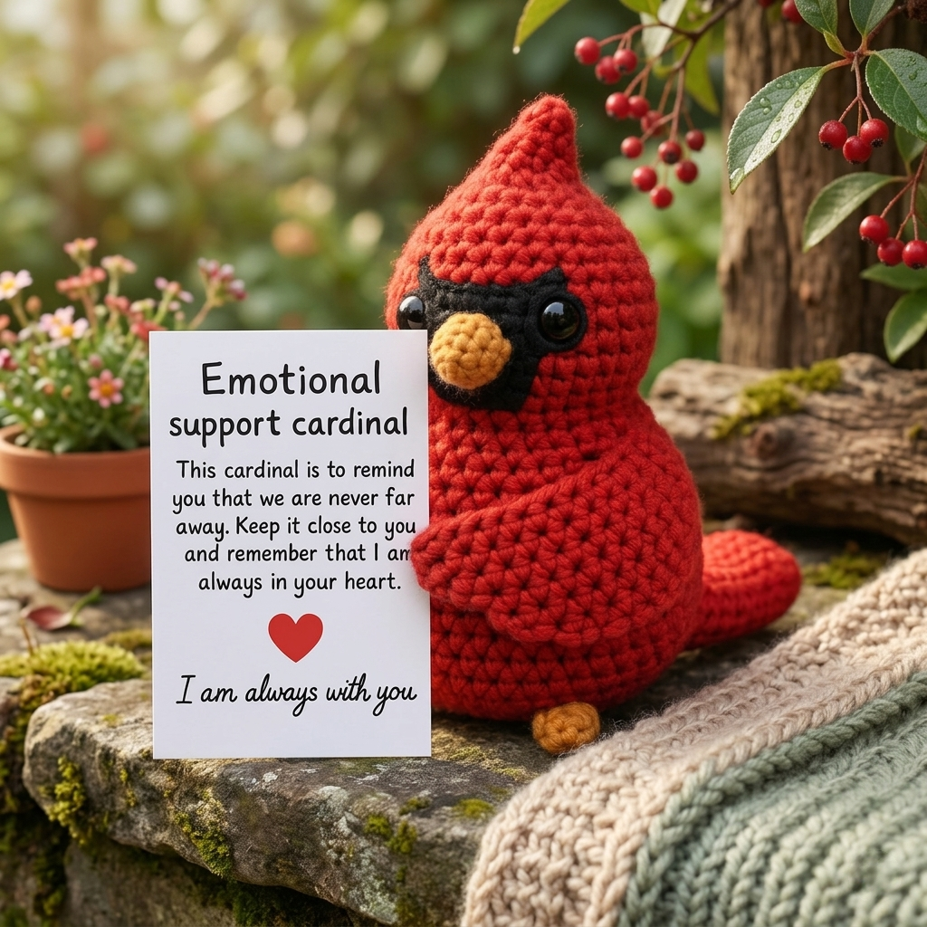 Emotional Support Cardinal – Handmade Comfort Companion
