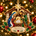✨🙏 Nativity Scene Stained Glass Style Ornament