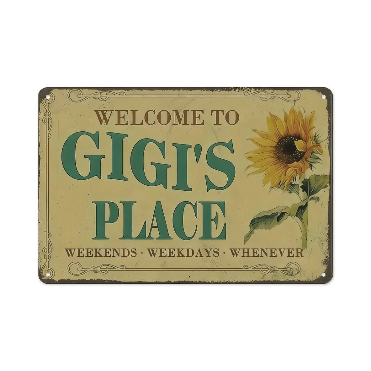 GIGI's Place tin sign Vintage Sunflower Metal Sign