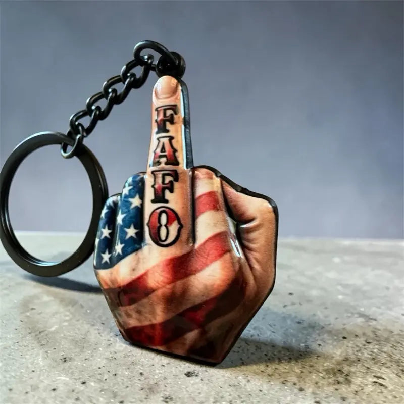 Middle Finger FAFO Keychain