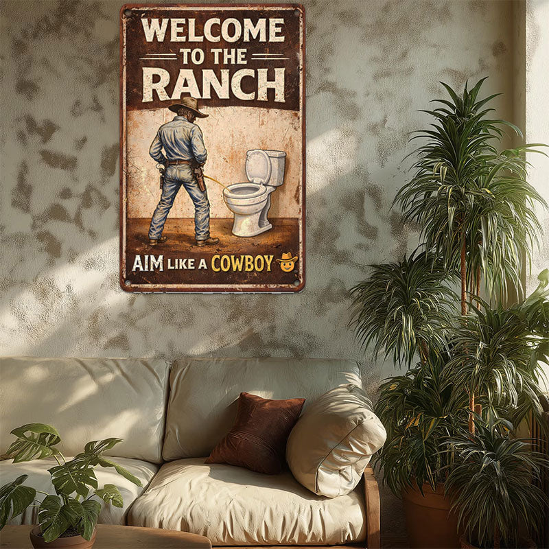 "Ranch-Ready" Bathroom Humor Sign 🤠