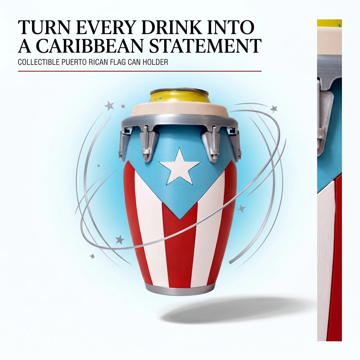 🪘🪘Conga-Style Can Holder – Celebrate Caribbean Pride, One Sip at a Time