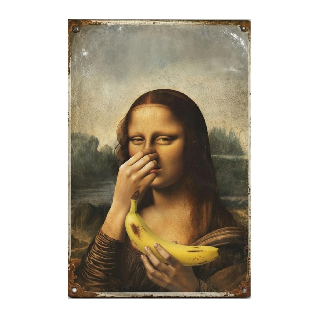 🚽 Mona Lisa Bathroom Metal Sign