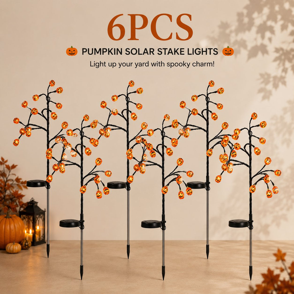 🎃 Pumpkin Solar Stake Lights – Halloween Outdoor Yard Decor