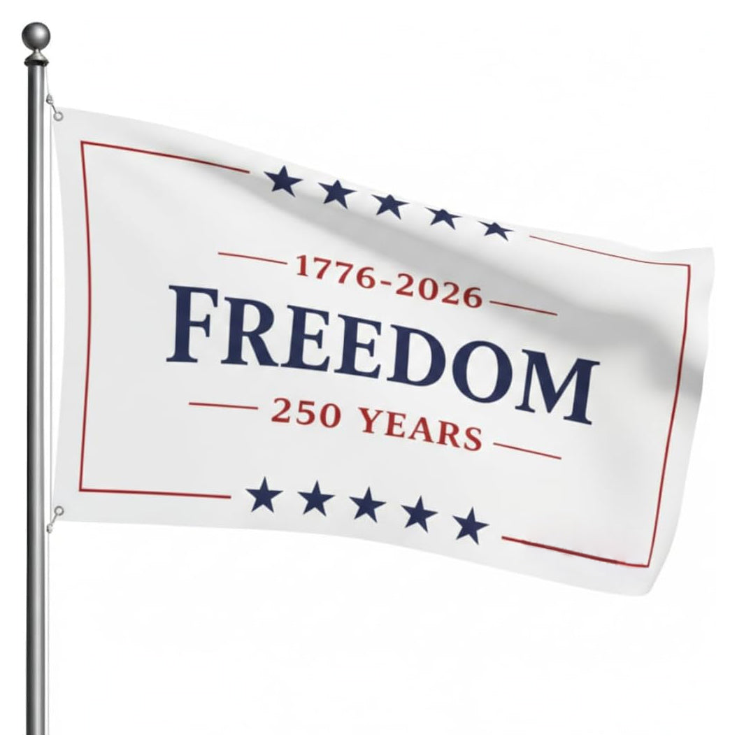 Freedom 250 Years Flag – 1776–2026 Patriotic 3x5 USA Anniversary Flag