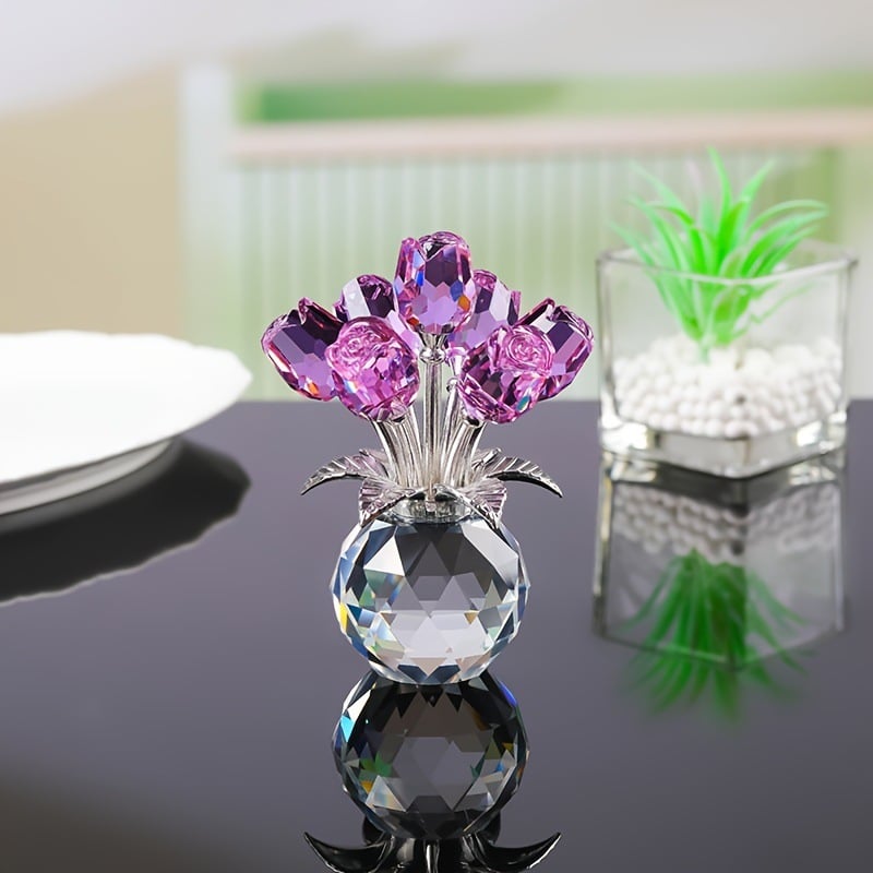 🔥Hot Sale 70% OFF💖💎Crystal Colorful Rose Flower Vase