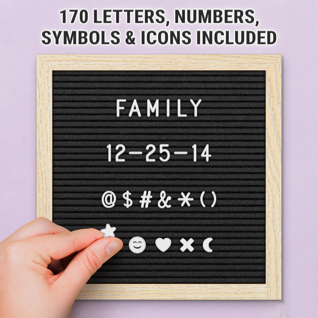Felt Letter Board - 170 Letters, Numbers and Emojis for Celebrations & Announcements