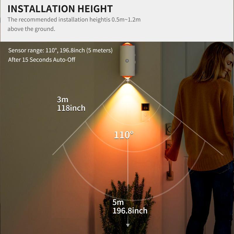Smart Rechargeable LED Night Light with Motion Sensor – RGB Gradient Ambient Lighting