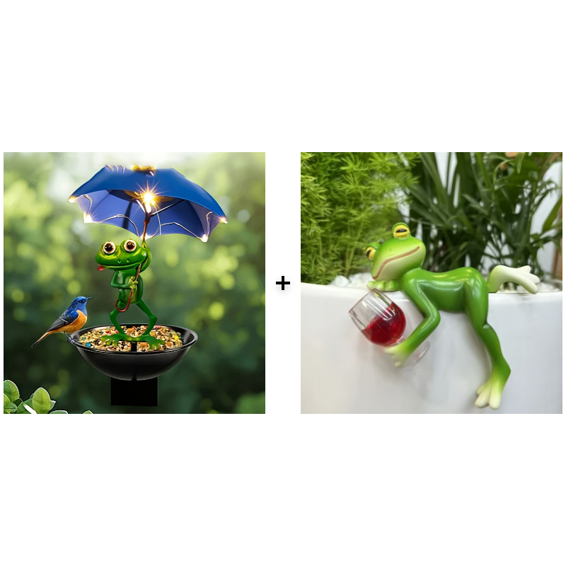 🐸LAST DAY SALE 50%OFF✨ Magical frog decoration with night light – weatherproof & cute!