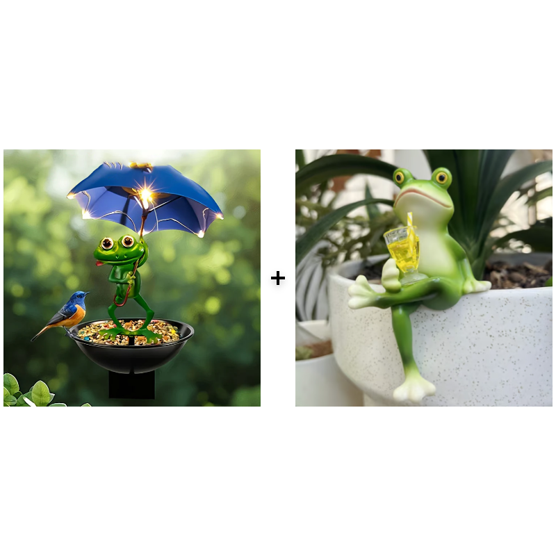 🐸LAST DAY SALE 50%OFF✨ Magical frog decoration with night light – weatherproof & cute!