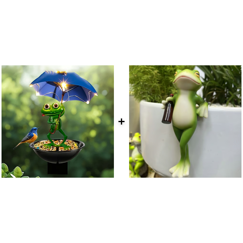 🐸LAST DAY SALE 50%OFF✨ Magical frog decoration with night light – weatherproof & cute!