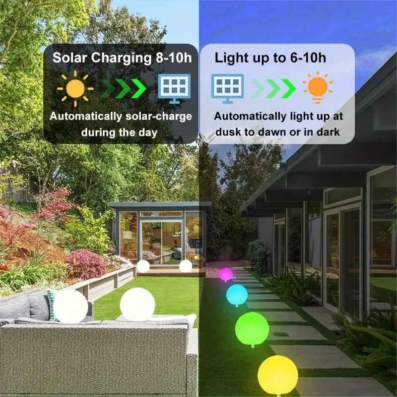 8-in Solar Globe Light Outdoor