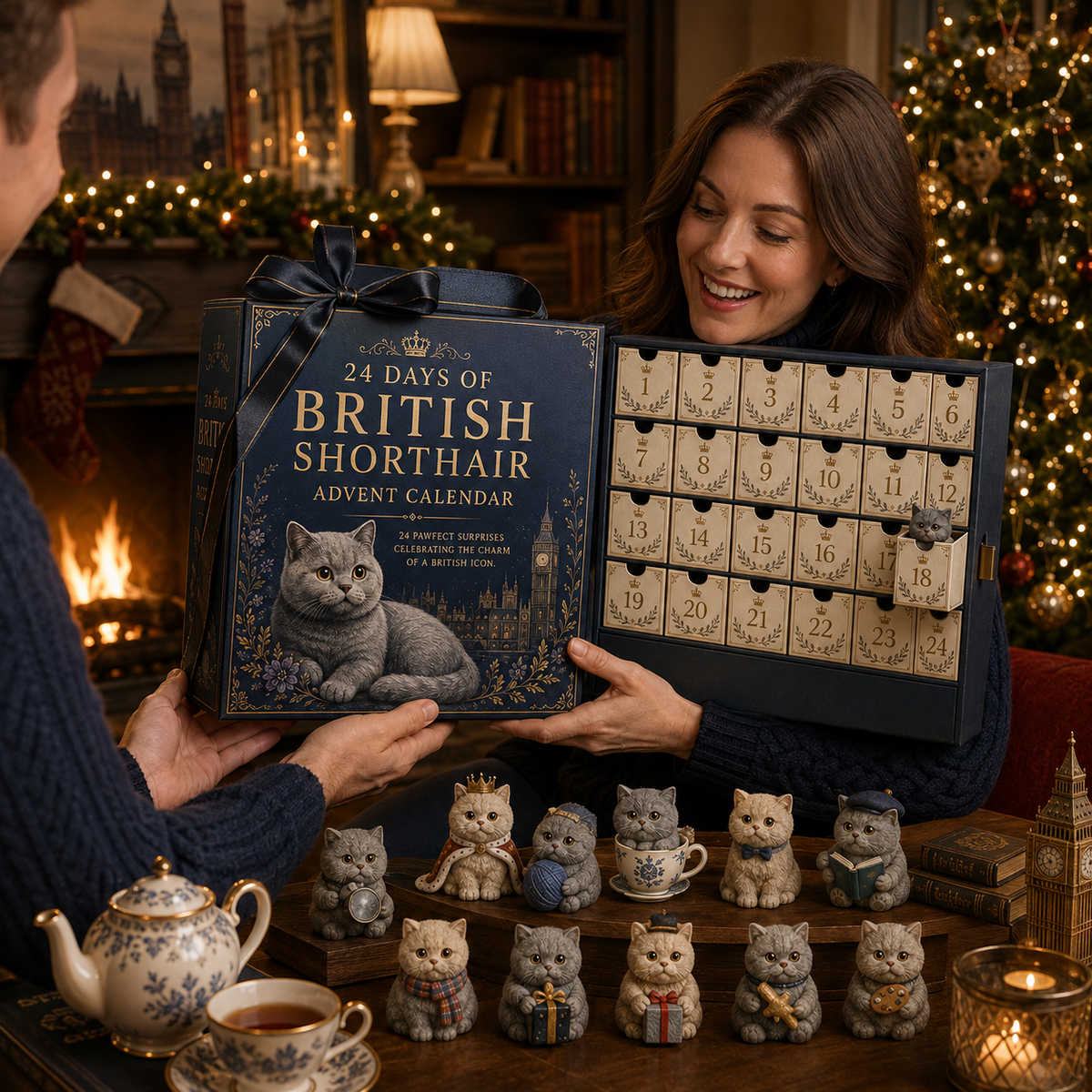 2026 British Shorthair Advent Calendar | 24-Day Festive Countdown Calendar