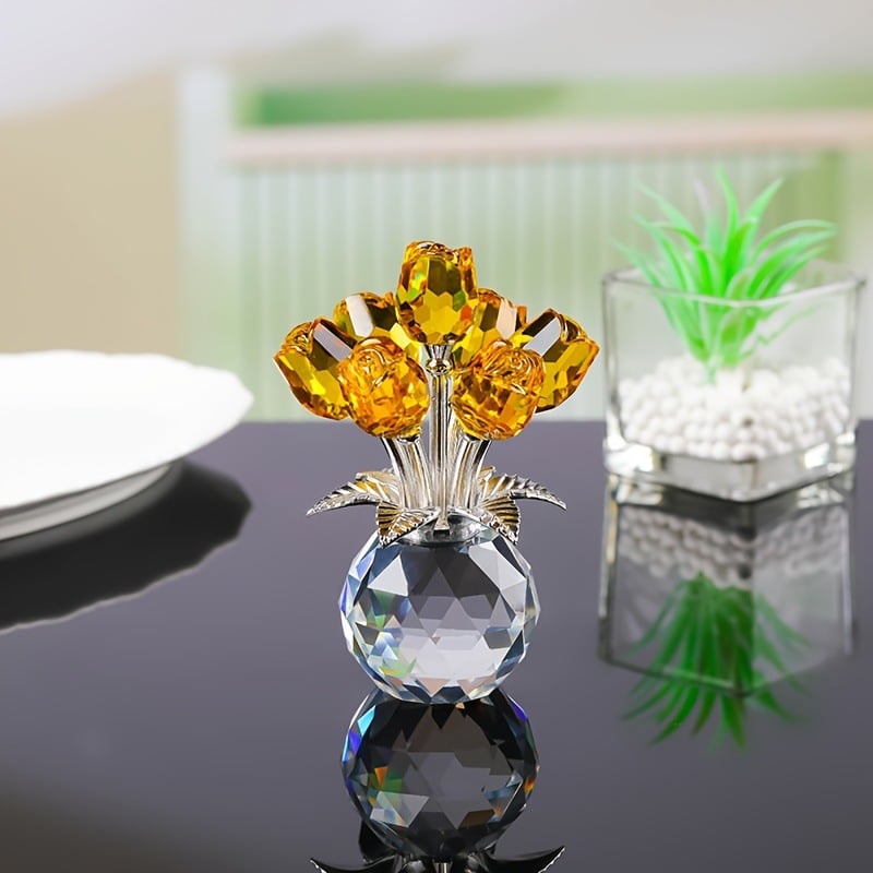 🔥Hot Sale 70% OFF💖💎Crystal Colorful Rose Flower Vase