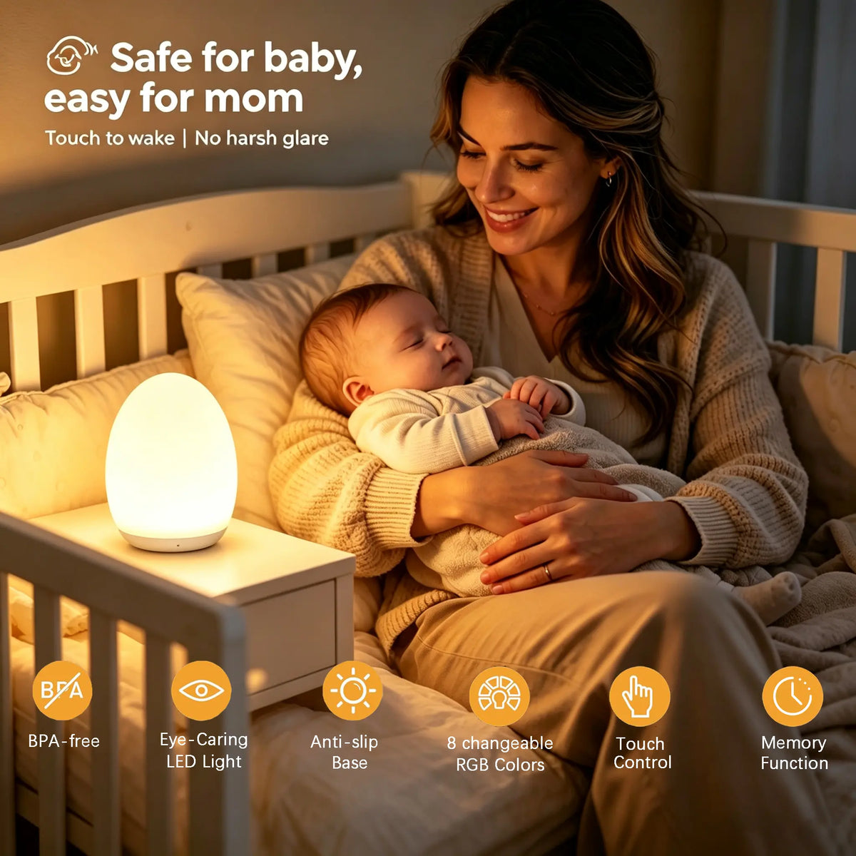 Egg Shaped Touch Night Light