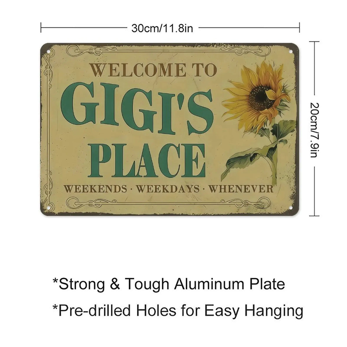 GIGI's Place tin sign Vintage Sunflower Metal Sign