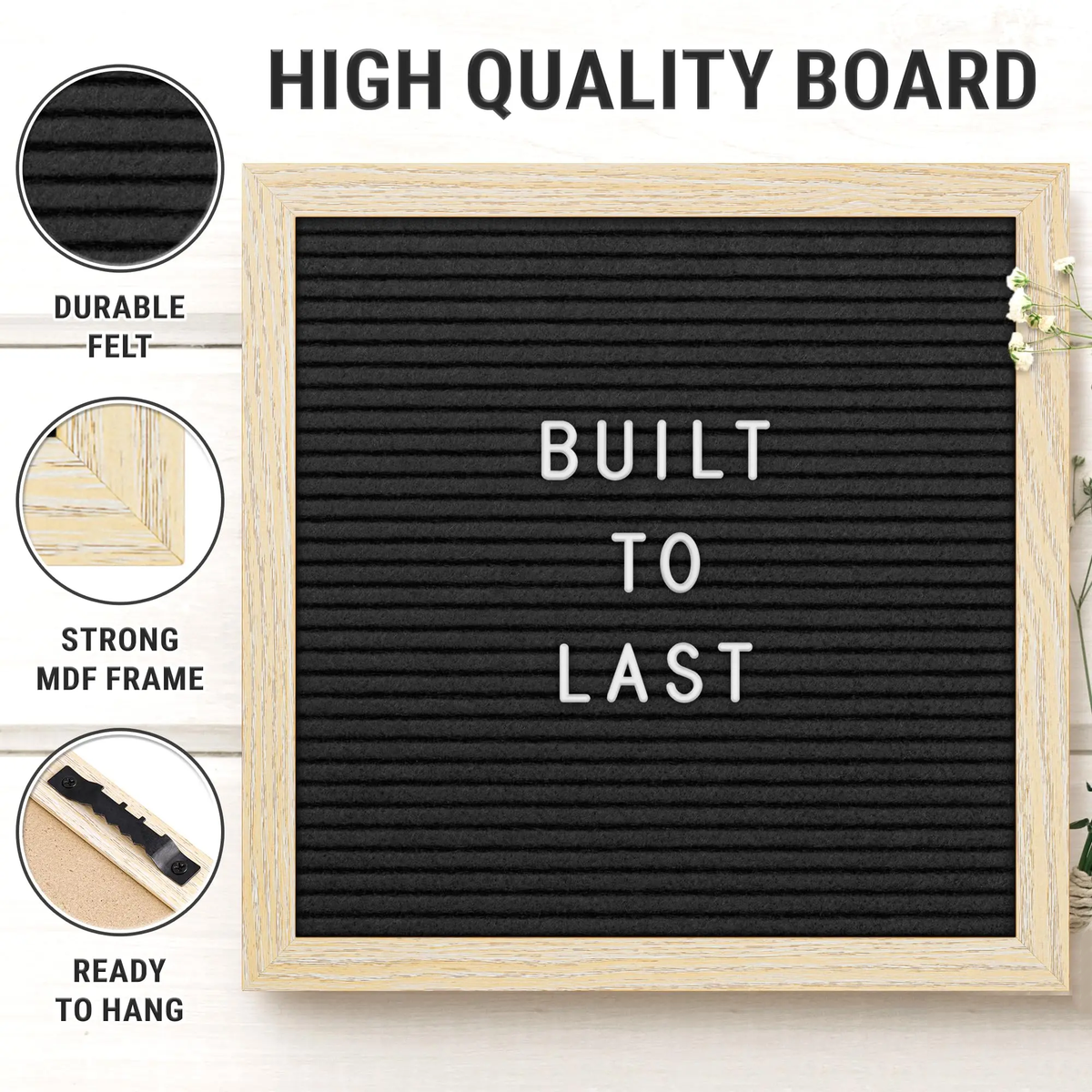 Felt Letter Board - 170 Letters, Numbers and Emojis for Celebrations & Announcements