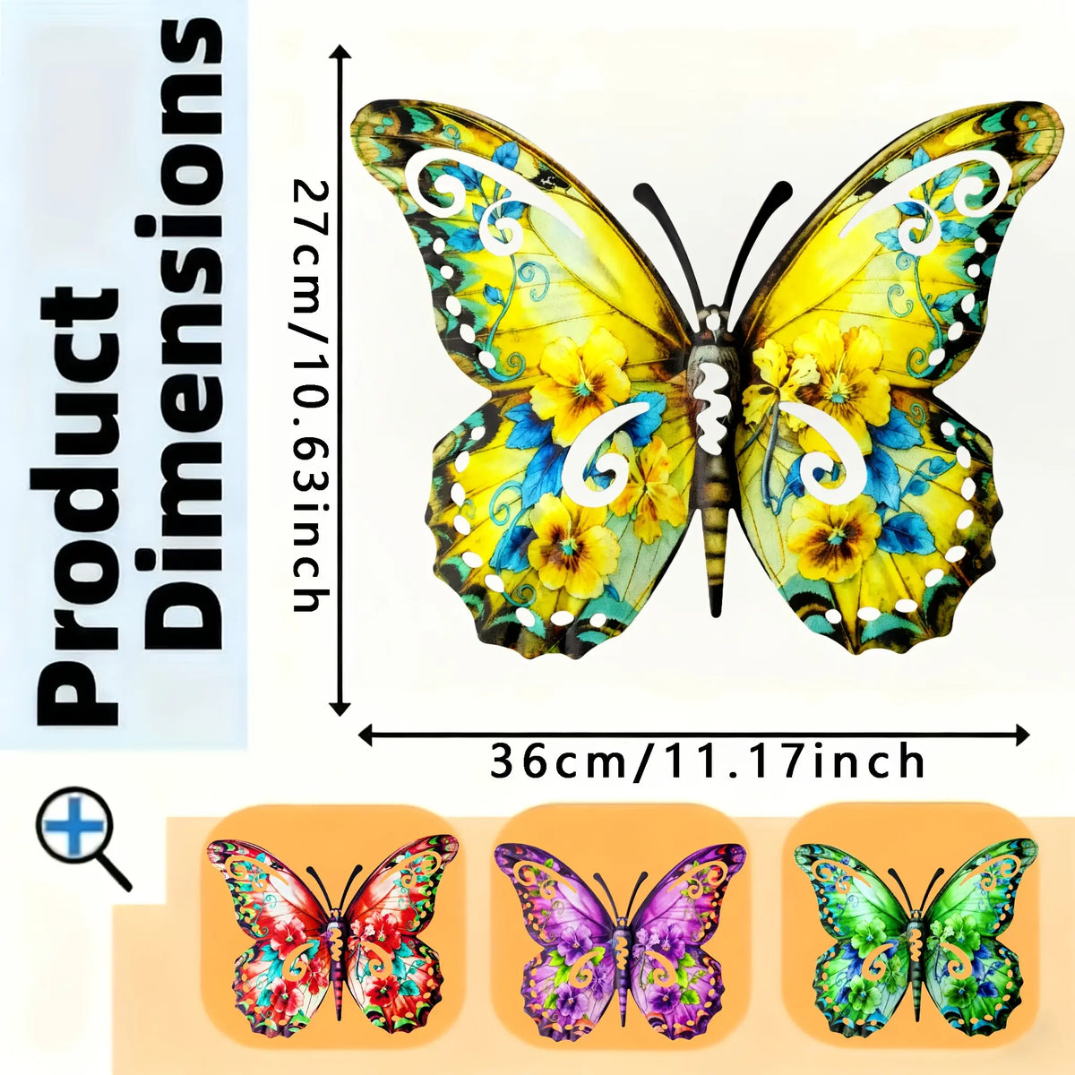 🦋 Vibrant Metal Butterfly Wall Decor Set (4 PCS)