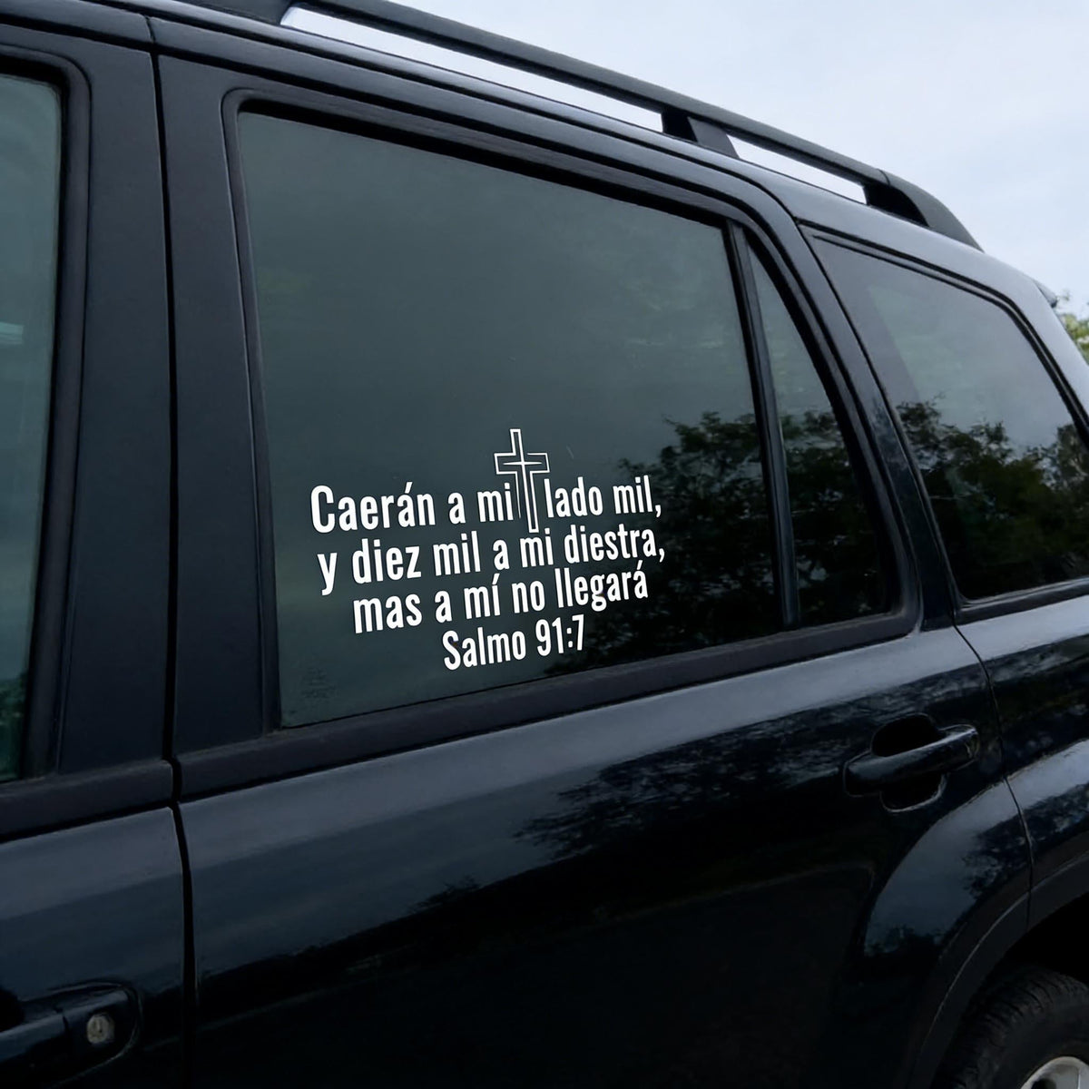 Salmo 91:7 Spanish Bible Verse Car Decal