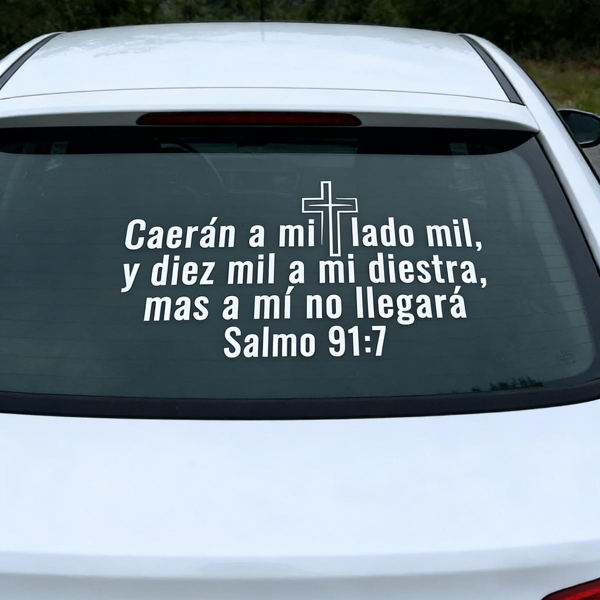 Salmo 91:7 Spanish Bible Verse Car Decal