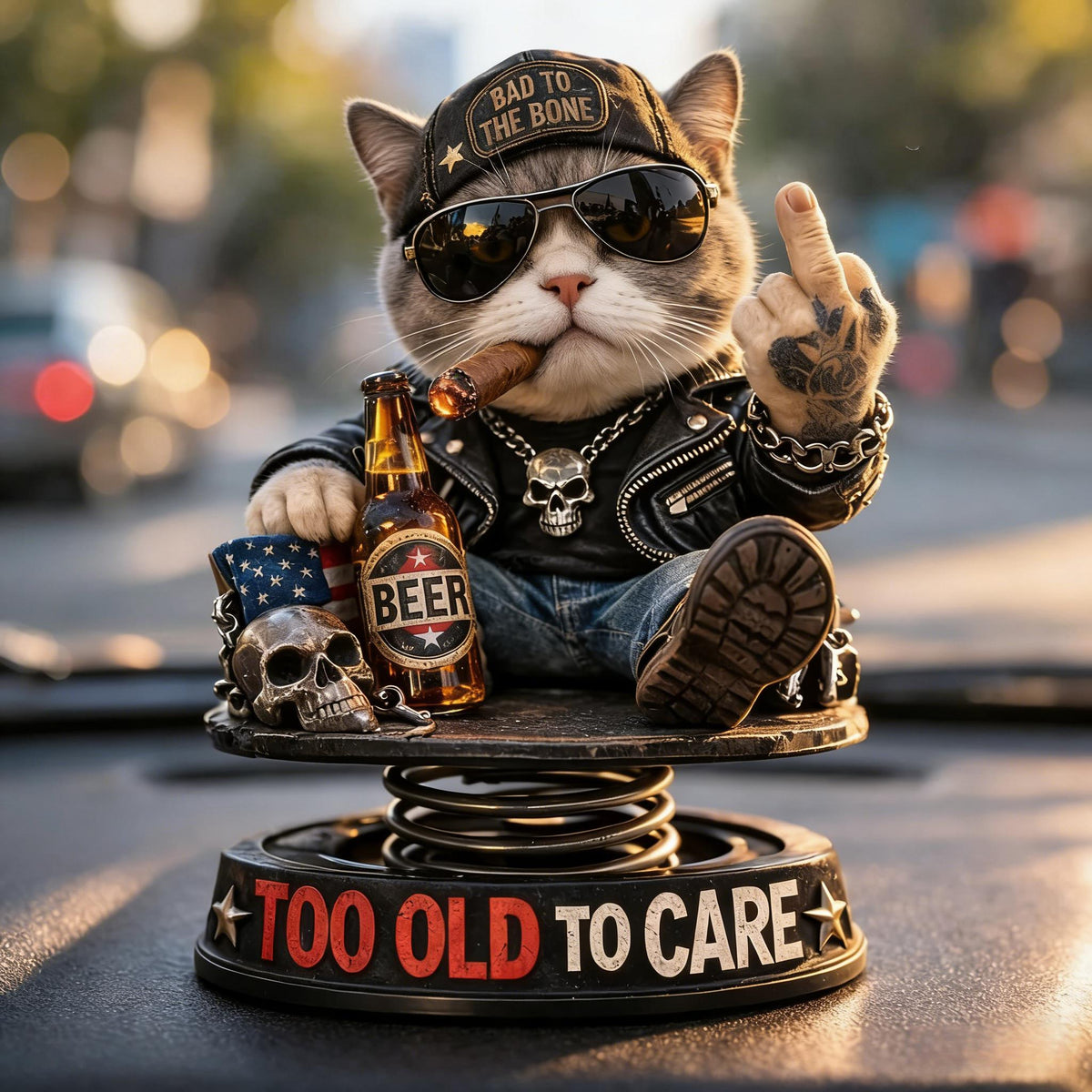 Too Old To Care Dashhoard Bobblehead